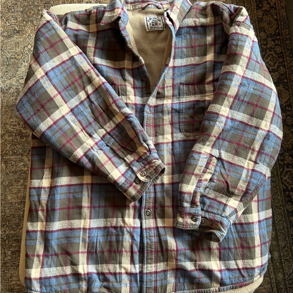 Multicolor fleece lined Plaid Flannel Shirt